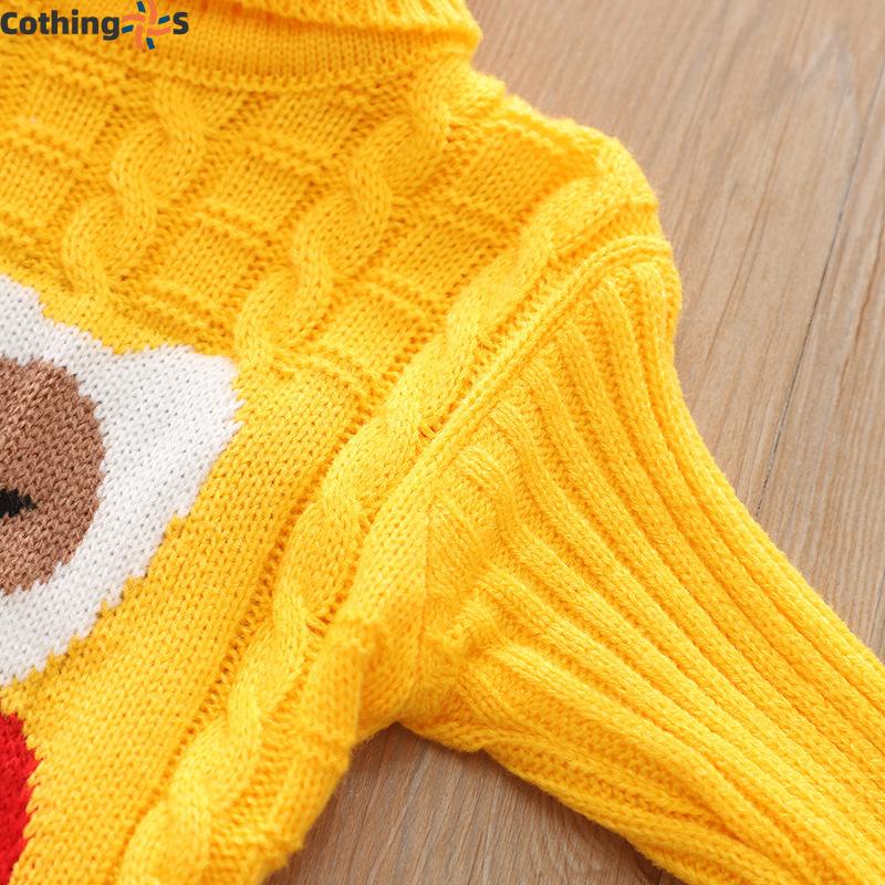 Children's Sweaters Fall and Winter Long-sleeved Boys and Girls Cartoon Turtleneck Knit Sweater