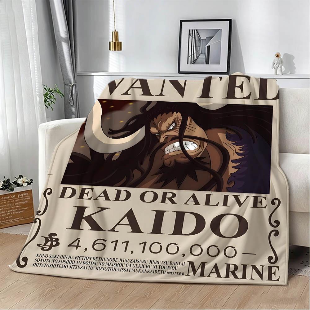 O-One Piece Luffy Shanks Kaido Anime Wanted Flannel Blanket Soft Throw Blanket Art For Home Decor Bedroom Bed Sofa Picnic Gifts