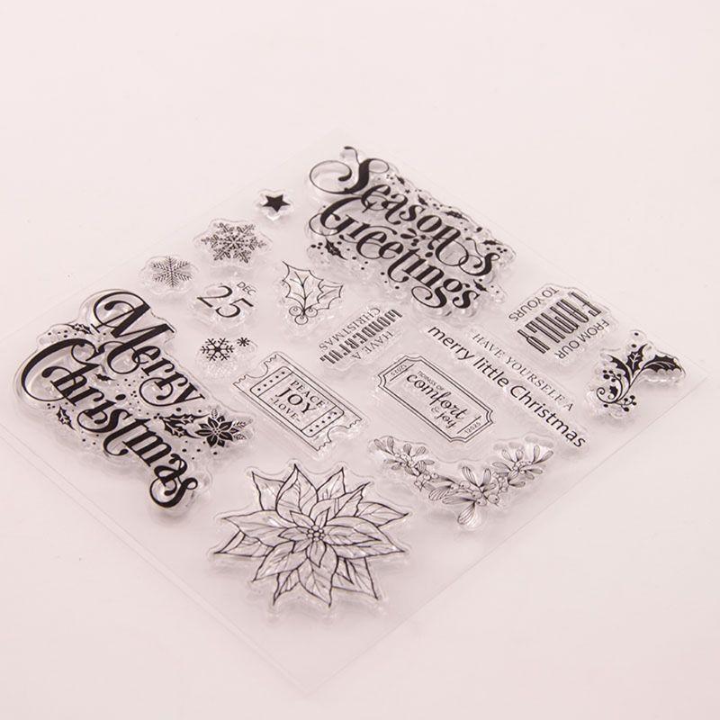 Y3NA Christmas Snowflake Flower Silicone Clear Seal Stamp DIY Scrapbooking Embossing Photo Album Decorative