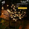 Solar Cherry Blossom Waterproof Outdoor Branch Lawn Lights, Warm Decorative Courtyard Lights for Holidays