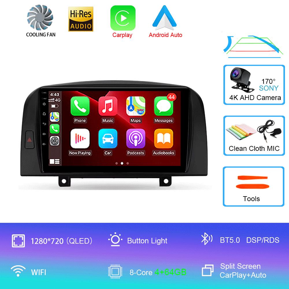 Car Radio Android 14 WIFI+4G Carplay For Hyundai SONATA NF 2004 2005 2006 2007 2008 Multimedia Player GPS Navigation DSP 2din BT