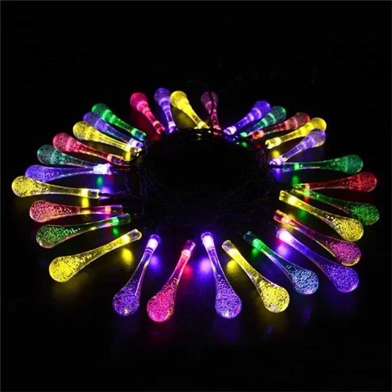 Battery Powered Water Drop String Lights 1.5M-10M Fairy Lights for Indoor Christmas Bedroom Decorations LED Holiday Lighting