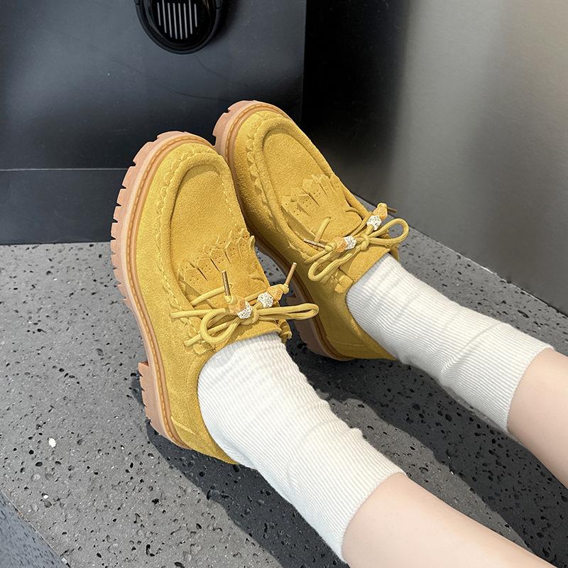 Fashion NEWFashionable Tassel Women Shallow Mouth Single Shoes Spring New Item Suede Quality Comfortable And Elegant Flat Shoes