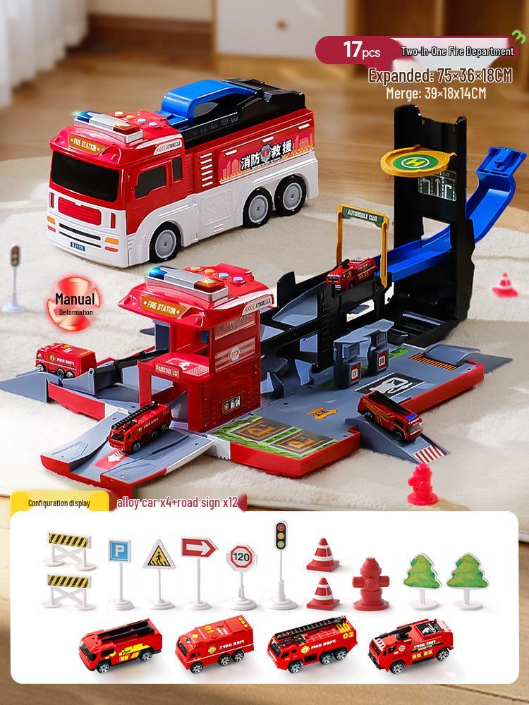 

Большой набор игрушек «Полицейская пожарная машина и инженерная машина» для детей