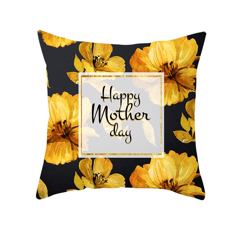 Mother's Day Pillow Peach Skin Printed Pillow Cover Sofa Cushion Cover Car Cushion Cover Home Decoration