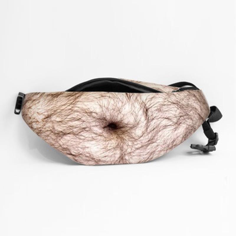 Creative Fake Belly Waist Bag Beer Belly Fanny Pack Funny Gag Gift Party Festival Cosplay Costume Outdoor Sports Waist Bag