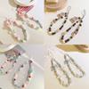 Blue Pink Bowkont Beads Phone Chain Sweet Cool Love Bear Hanging Rope Camera Lanyard Anti-Lost Wrist Straps Bag Accessories