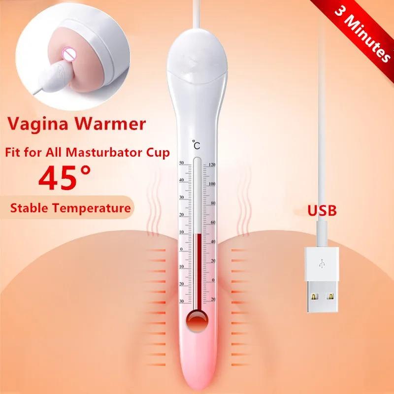 USB Charging Warm Stick Male Masturbator Vagina Cup Sex Doll Heating Stick Vagina Heater Erotic Accessories Sex Toys Erotic Toys