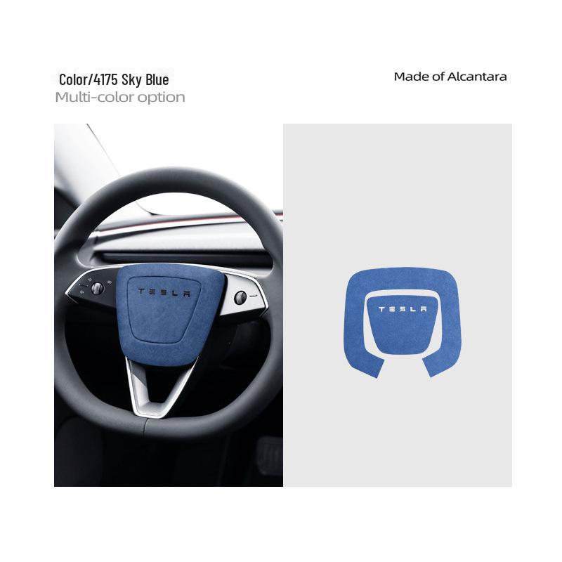 Alcantara Suede Sticker for Tesla Model 3 Steering Wheel Speaker Button
