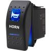 Momentary Horn Button Waterproof Rocker Switch Toggle - ON/OFF Blue LED Light - 12V 20Amp 24V 10Amp, 5 Pin For Automotive Cars Vehicles Marine Boats