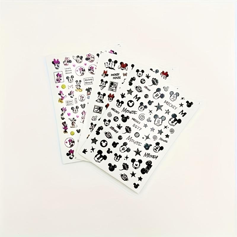 3pcs Disney Cartoon Adhesive Nail Stickers Nail Decorative Decals Nail Sliders Stitch Mickey 3D Stickers Press on Nails