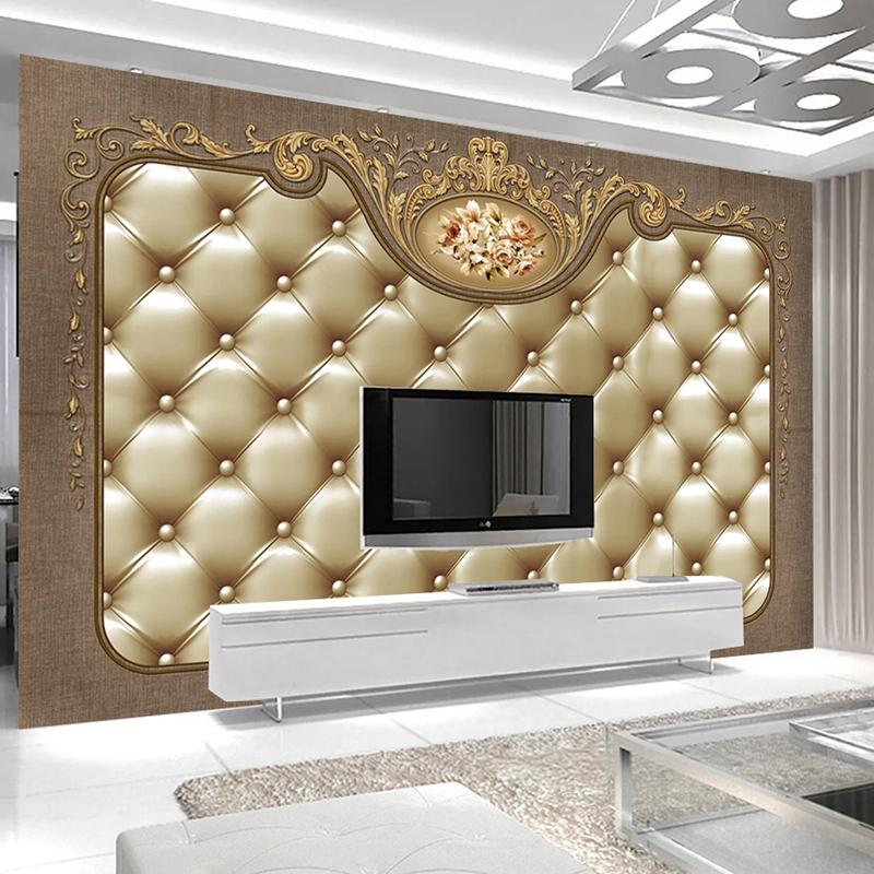 3D Wallpaper for Bedroom Walls Mural European Style Soft Bag Wall Paper Living Room Luxury Mural Decor