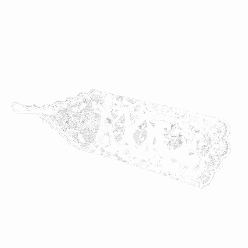 Retro Syle Ivory Lace Flower Bride Bridal Rhinestone Sexy Fingerless Gloves Wedding White