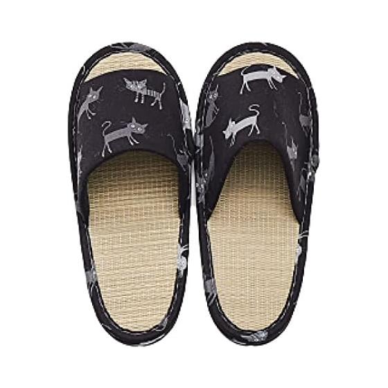Hagiwara Domestic Rush Slippers Indoor Monocat Black M Size Approx. 26cm Room Shoes Women s Unisex Cat Goods Made in Japan