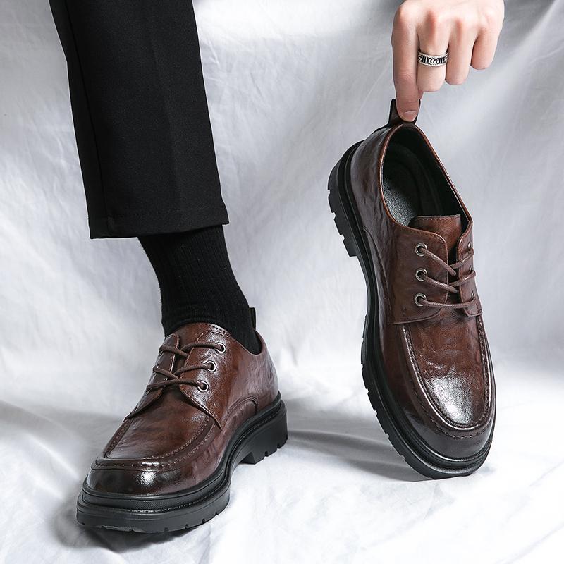 Oxfords Scarpe da Uomo Eleganti da Lavoro Pelle Stringate Uomo Scarpe Casual Nere Marca di Lusso Ufficio Lavoro Formale Lusso Scarpe da Uomo