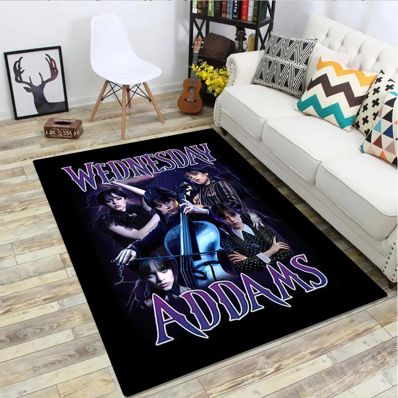1 Tapis Imprimé Mercredi - Tapis de Décoration Intérieure Pour Salon Chambre Sol Espace Chaise d'Ordinateur