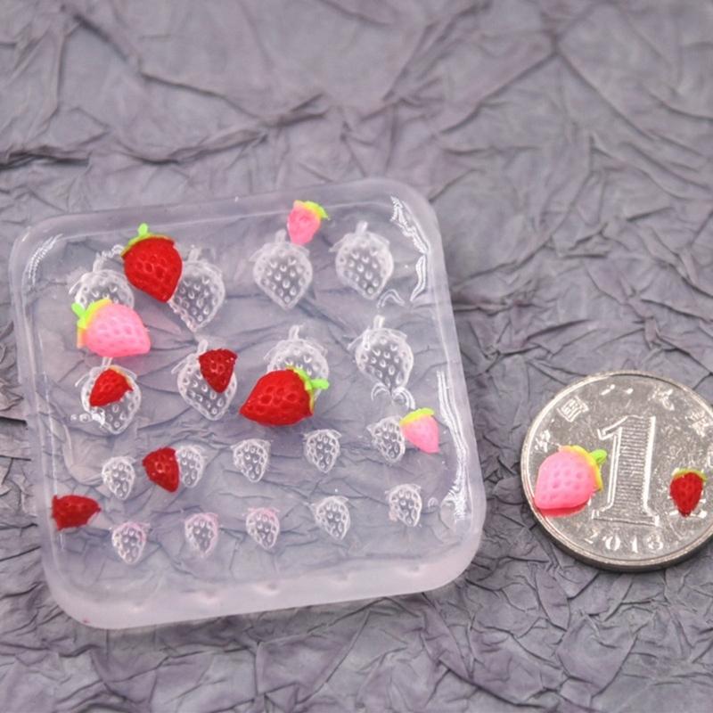 Strawberry Ornament Crafts Silicone Mold Jewelry Epoxy Casting Jewelry Tool Making Resin Diy Craft Home Decoration