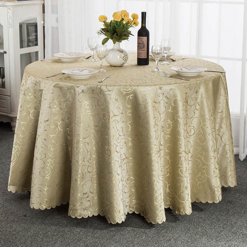 Luksus rødt rundt hotell Spisebordduk Firkantet Gyldenblomstret Bryllupsbord Skjørttrekk Dekorasjon Fest Restaurant Duk