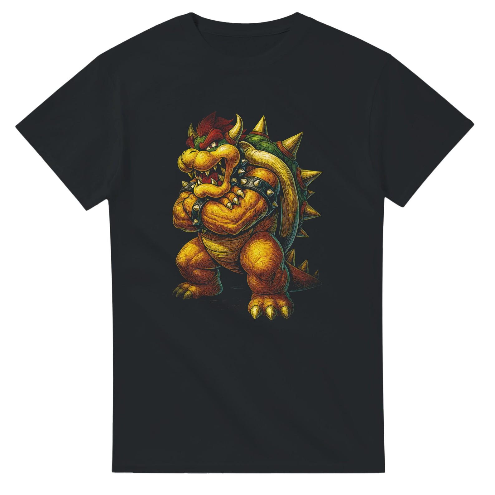 Bowser Halftone Heavyweight Unisex Crewneck T shirt | Gildan® 5000 S
