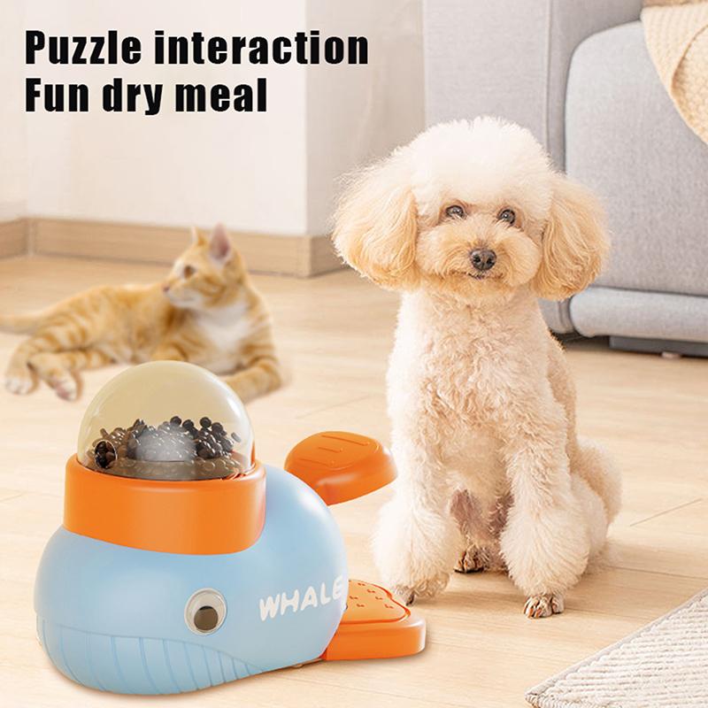 Pet Snack Feeder Dog Food Dispenser Automatic Feeder Puppy Cartoon Duck Whale Design Used To Train Cats Accessories Supplies