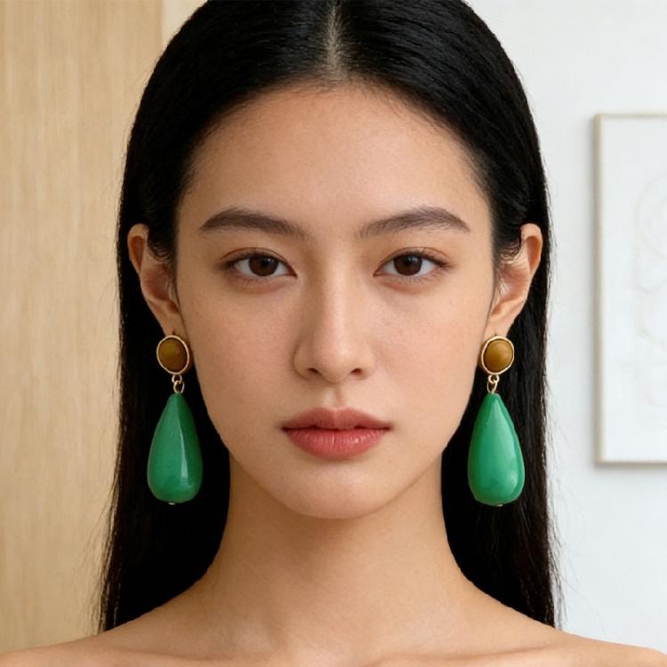 Modern Minimalist Drop Earrings Elegant Pendant Earrings Resin Alloy Texture Suitable for Everyday Stylish Outfits