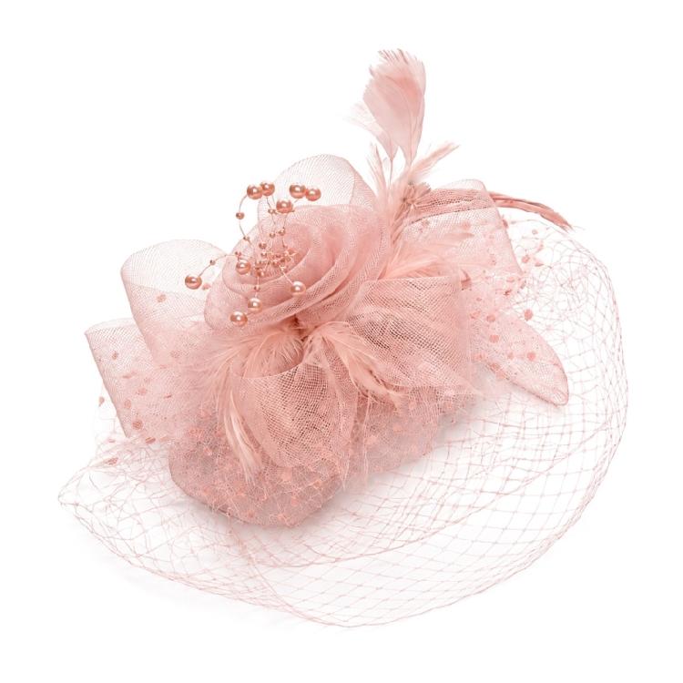Women's Formal Fascinator Headpiece with Mesh Net Feather Detail Tea Party Styling for Wedding Guest Looks and Parties