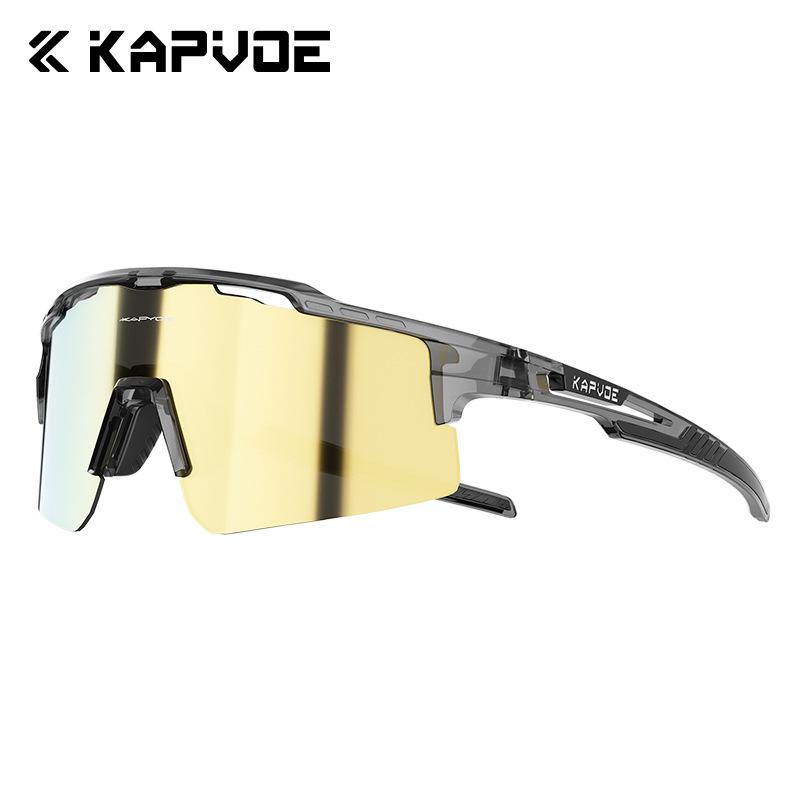

KAPVOE Kapvoe Warrior Color-Changing Cycling Glasses Sports Goggles Marathon Professional Mountain Road Bike Transparent gray frame wi