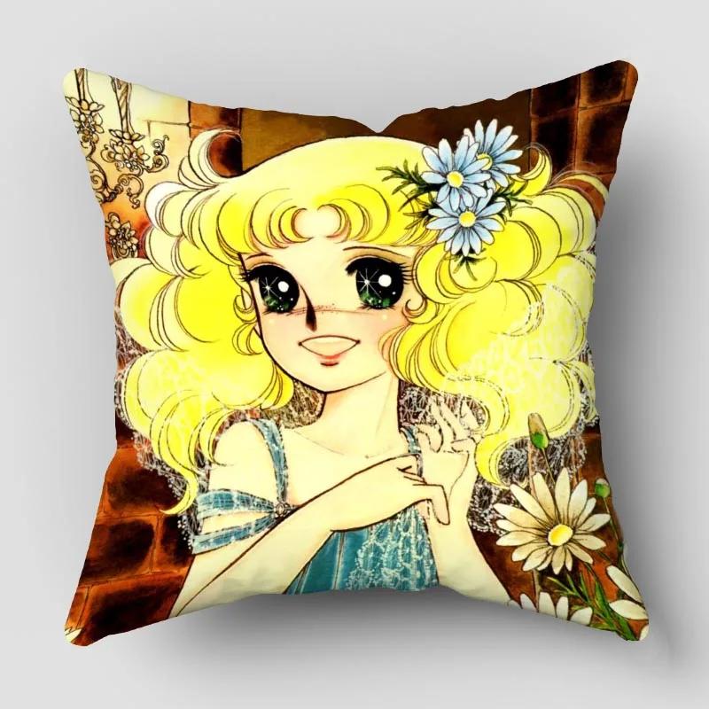 Candy New Anime Pillow Cover Bedroom Home Office Decorative Pillowcase Square Zipper Pillow Cases Satin Fabric No Fade 10.16WJY