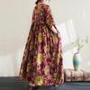 Kurzarm Plus-Size-Baumwolle im Vintage-Stil mit Blumenmuster, neu in Kleidern für Damen, lässiges, lockeres, langes Sommerkleid