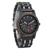 Wood Watch Multifunctional Luminous Calendar Chronograph 3-sub Dials Wooden Quartz Wristwatch Gift