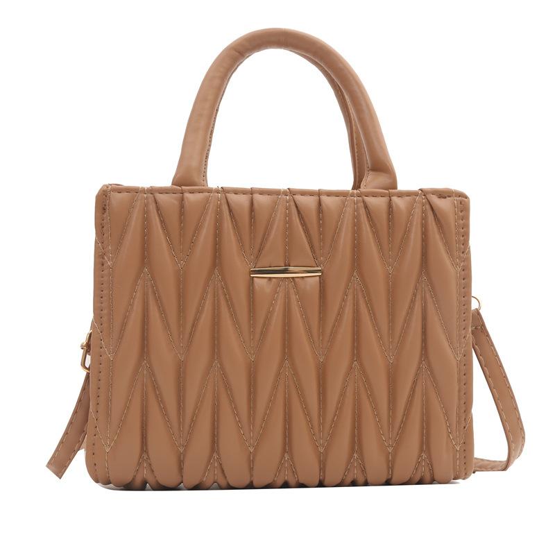 

Жіноча сумочка з текстурою ромба, вишита ниткою, 2024 весна, нова універсальна сумка через плече, маленька квадратна сумка хакі