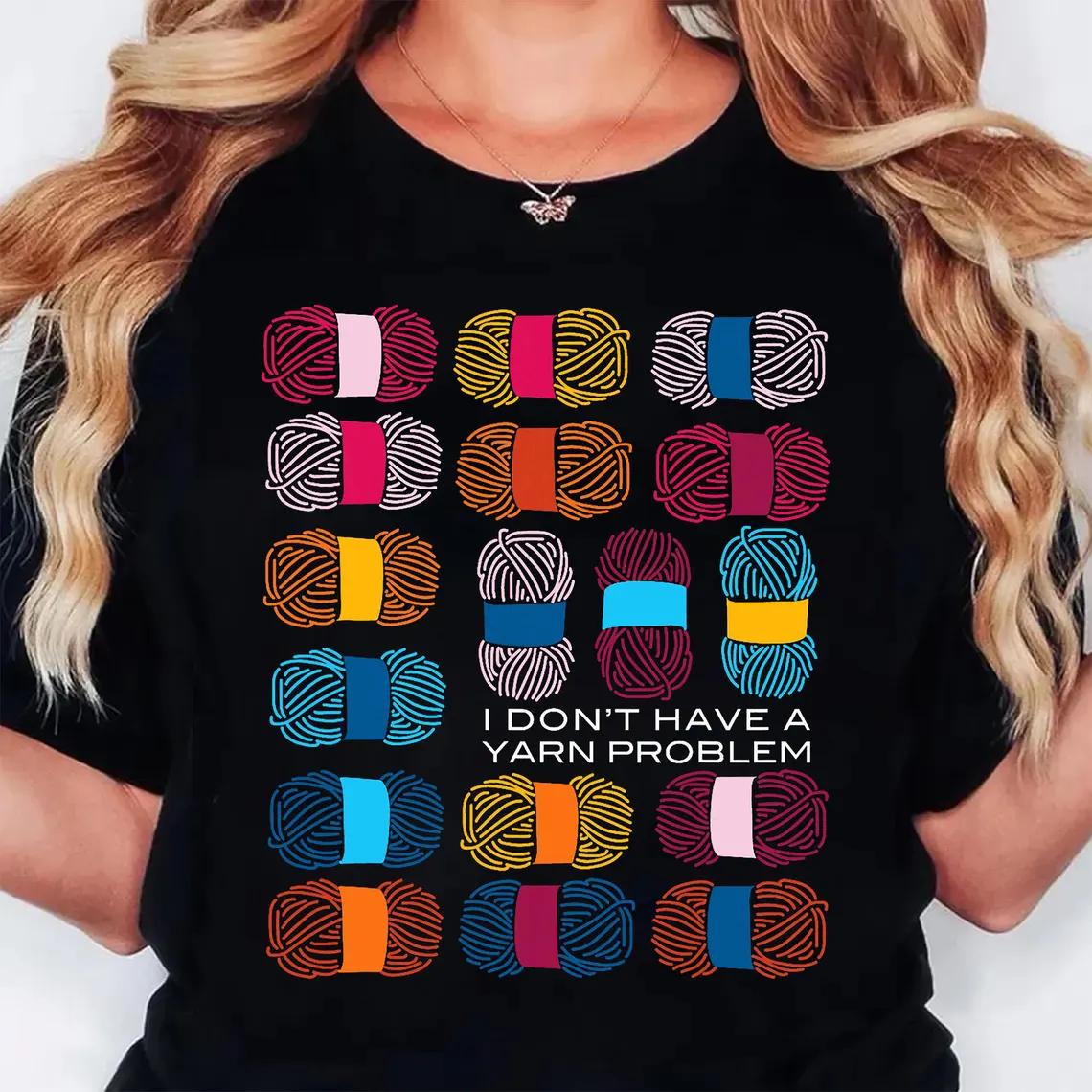 

Funny Crochet Tshirt Womens Knitting Quotes Tshirt Street Clothing Harajuku Round Neck Tshirt Womens Clothing 2XL