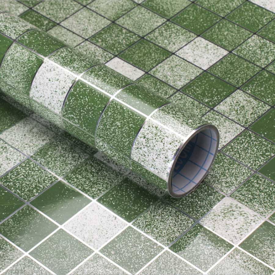 0.45x3M Mosaic Anti Oil Temperature Resistant Kitchen Wallpaper Cooktop Countertop Drawer Aluminum Foil Waterproof Wall Stickers