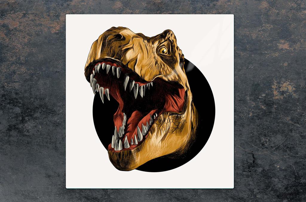 SZKLANA PŁYTA OCHRONNA NA KUCHENKĘ 50x52 DINOZAUR