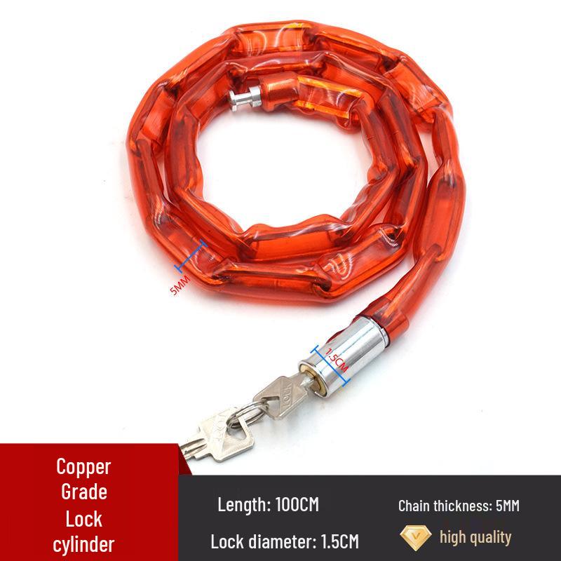 Anti-Theft Bicycle & Motorcycle Chain Lock for Mountain Bikes, Scooters, and Battery Cars.