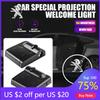 2026 Hot Car Sticker 1/2PCS Auto Styling Car Door Welcome Lights Wireless HD Courtesy Lamp For PEUGEOT 206 2008 3008 5008 207 20