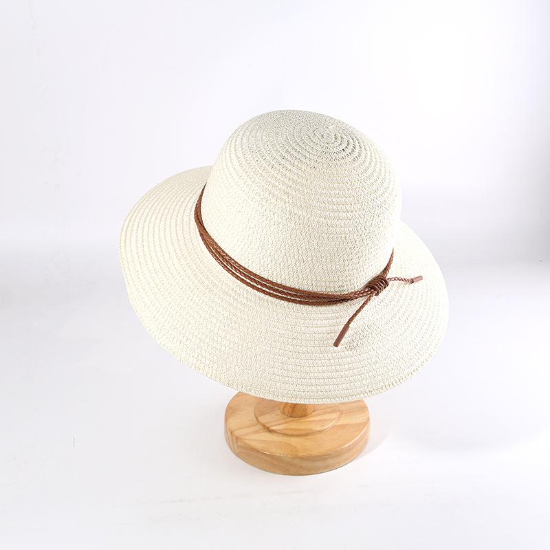 Straw hat female sunscreen summer travel beach hat literary and simple face small sun hat