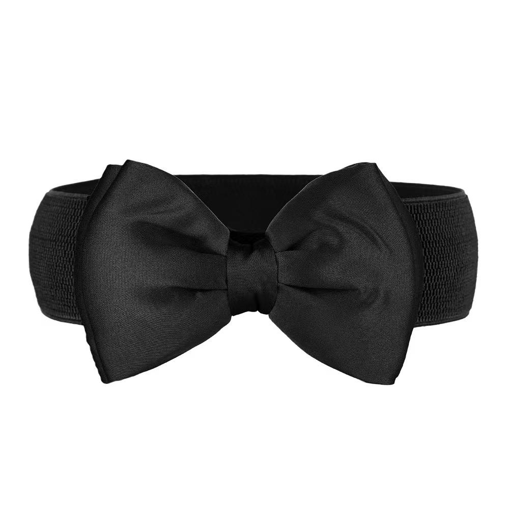 Été Élégant Doux Grand Nœud Ceinture Élastique Large Robe Stretch Nouveaux Ceintures de Créateur pour Femmes Vintage Filles Ceinture Cinch