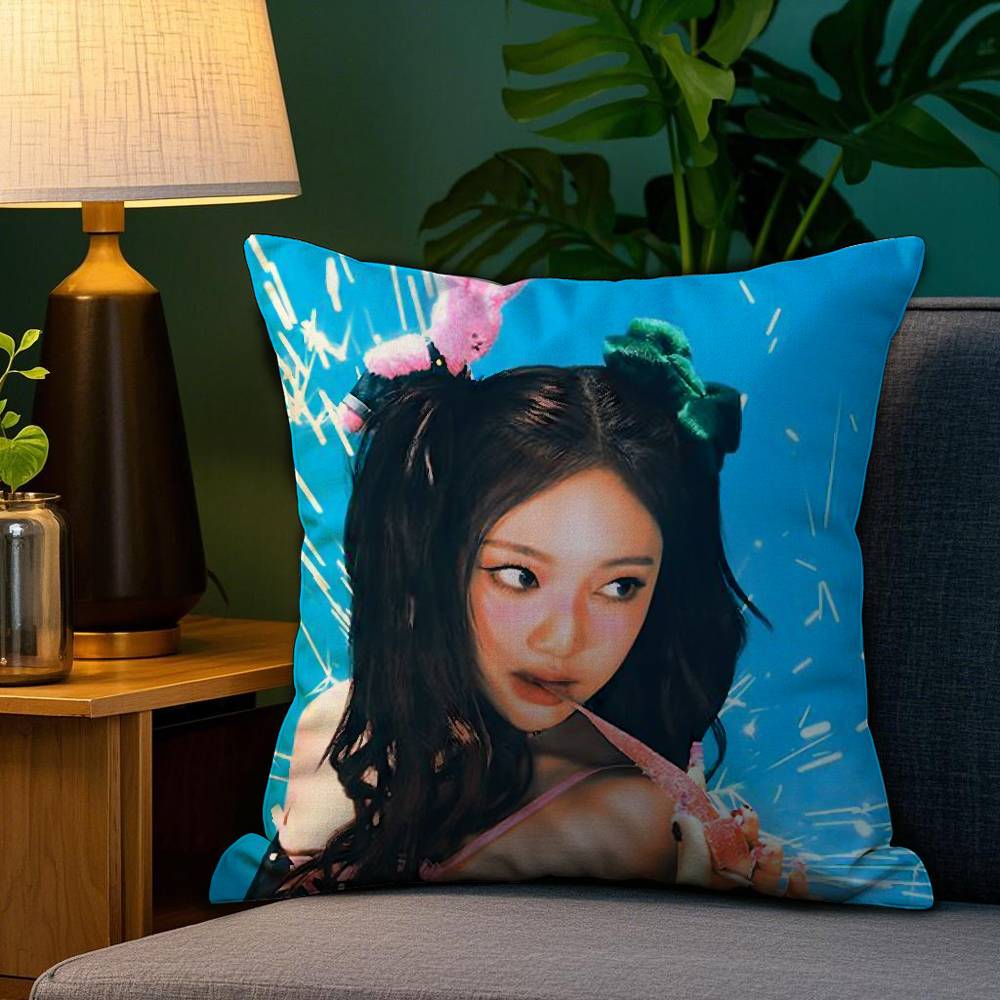 A-Aespas-K-Karina Kpop Style Girl Pillow Case Plush Fabric Soft Double Sided Print Sofa Cushion Cover Throw Pillow Covers