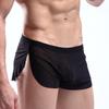 Popular European & American Men's Transparent Underwear: Mesh Boxer Sports Pants, Breathable Low-Waist Home Wear