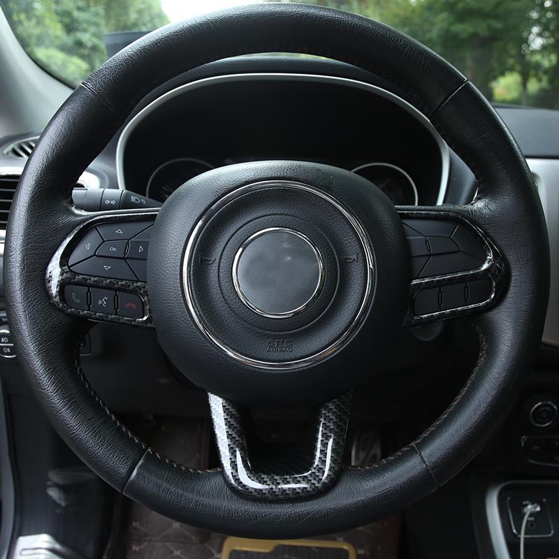 My Good Car ABS-Chrom-Lenkradabdeckungs-Zieraufkleber für Jeep Compass 2017 2018 Renegade 2015 2016 2017