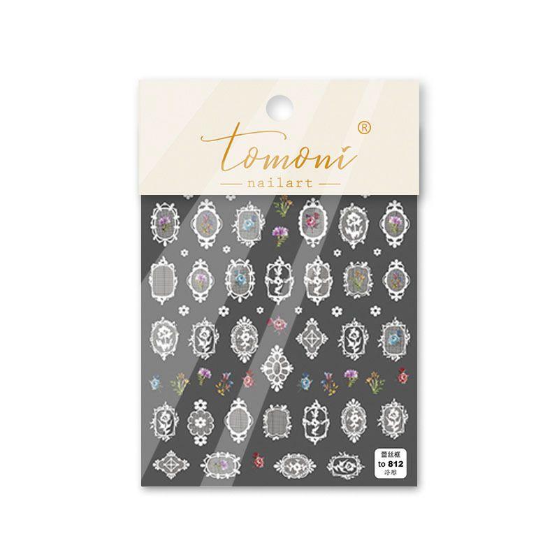 

Flower Tomoni Embossed Adhesive Japanese Style Nail Beauty Sticker Lace Box 812((Relief))