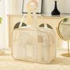 Large Capacity Transparent Mesh Cosmetic Bag Square Cosmetic Cases Mesh Handheld Makeup Bag  Ladies