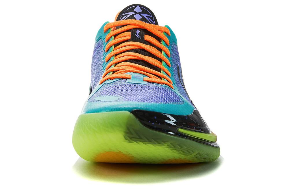 Li Ning Blade 4 V2 Cushioning Slip Resistant Lightweight Rebound Low top Basketball Shoes Men's Purple Green ABAU037-6