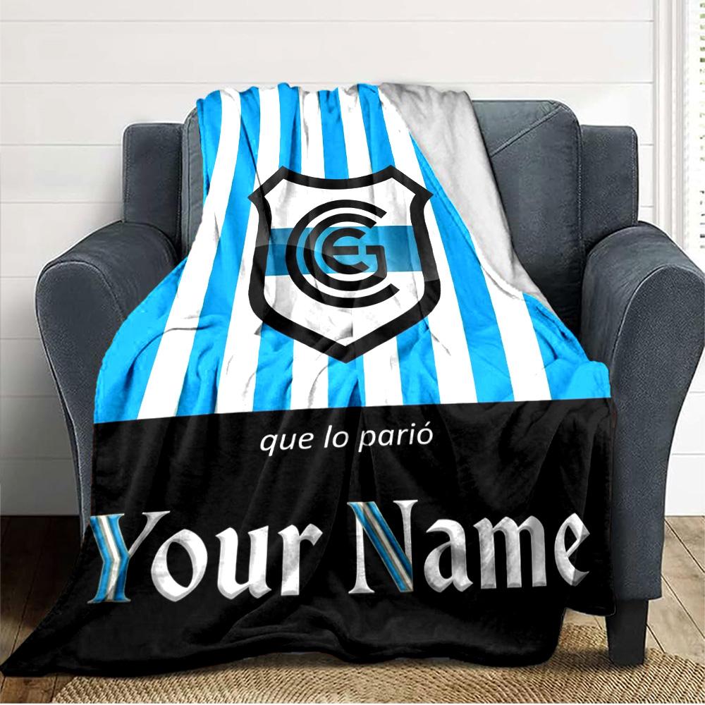 Name Custom Gimnasia de La Plata Print Flannel Blanket High Quality Warm Comfortable Cover for All Seasons Perfect for Gifts Home Decor