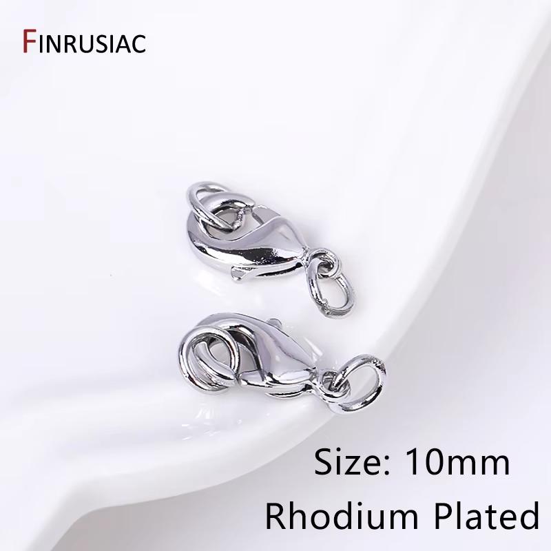 10/12mm Lobster Clasp Claw Clasps 14k/18k Gold Plated Brass Lobster Clasps With 4mm Closed Rings For DIY Jewelry Making Supplies