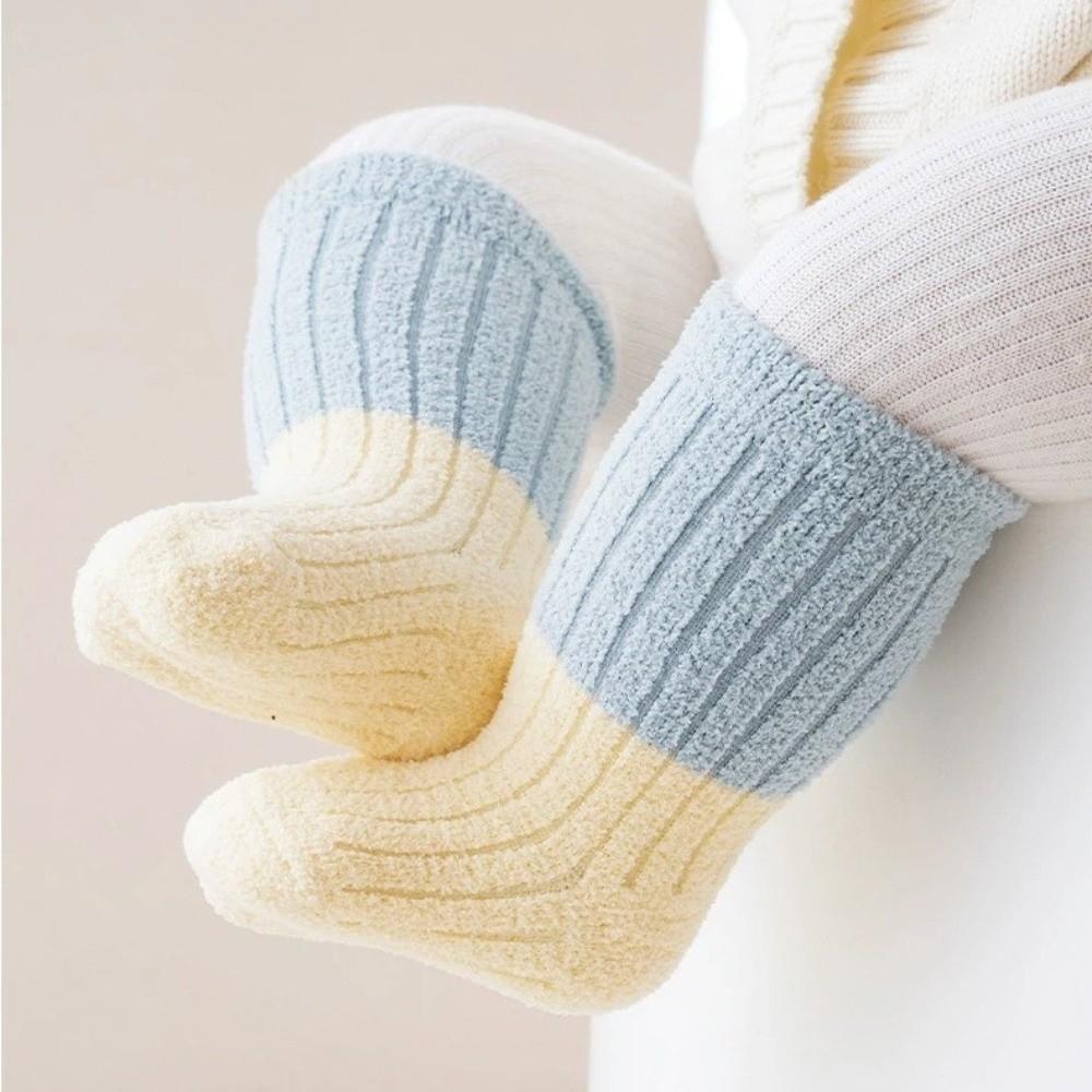 3Pairs Thermal Footwear Mid Tube Sock Loose Mouth Warm Baby Socks Soft Coral Velvet Socks Children