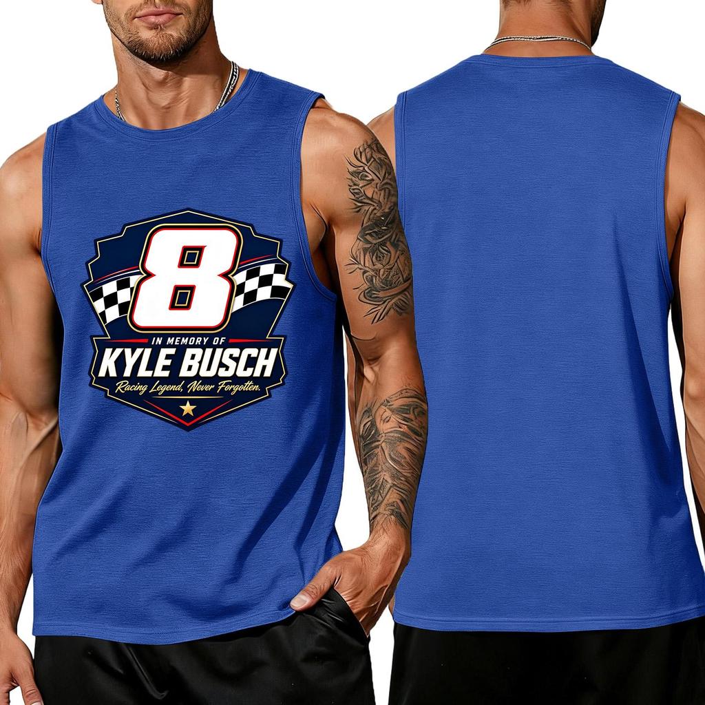 Men Sleeveless Tank Top Racing Graphic Print Muscle Fit Casual Summer Shirt Lightweight Breathable Fabric
