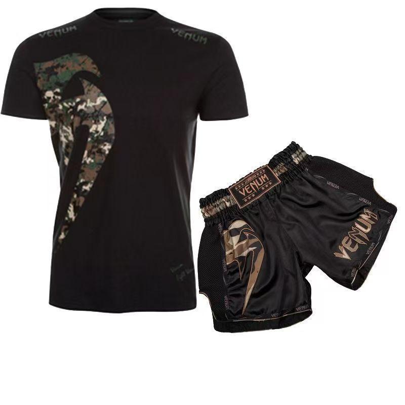 MMA Trainingsshorts Set Herren Damen - Schnelltrocknend Boxen Muay Thai Kampfsportbekleidung Fitnessstudio Fitness