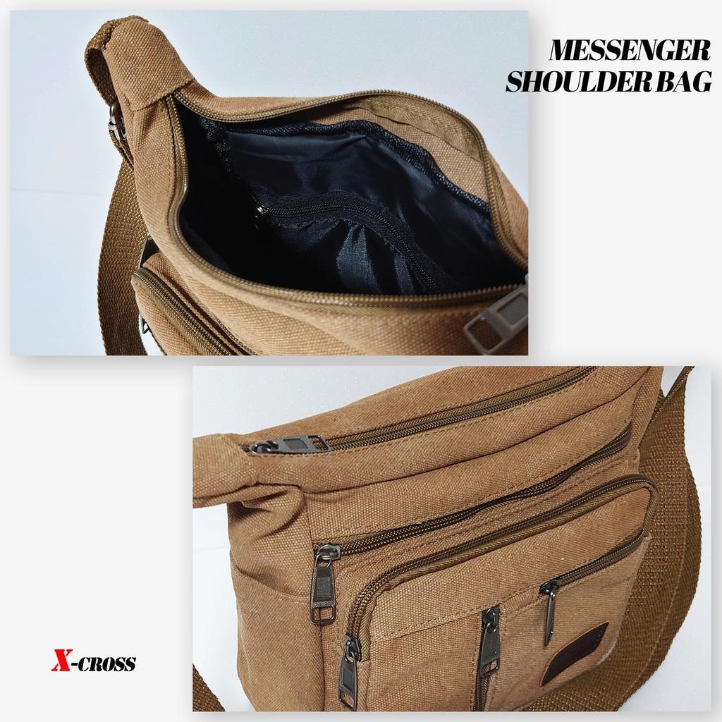 Cross Shoulder Messenger Multiple Shoulder Everyday Adjustable Square Yellow X-cross Men's Bag, Lightweight, Casual, Business, Bag, Stylish, Outdoor,